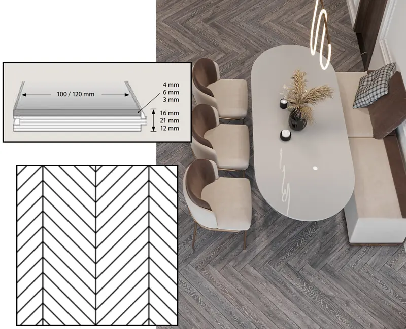 Chevron Wood Floor Dimensions