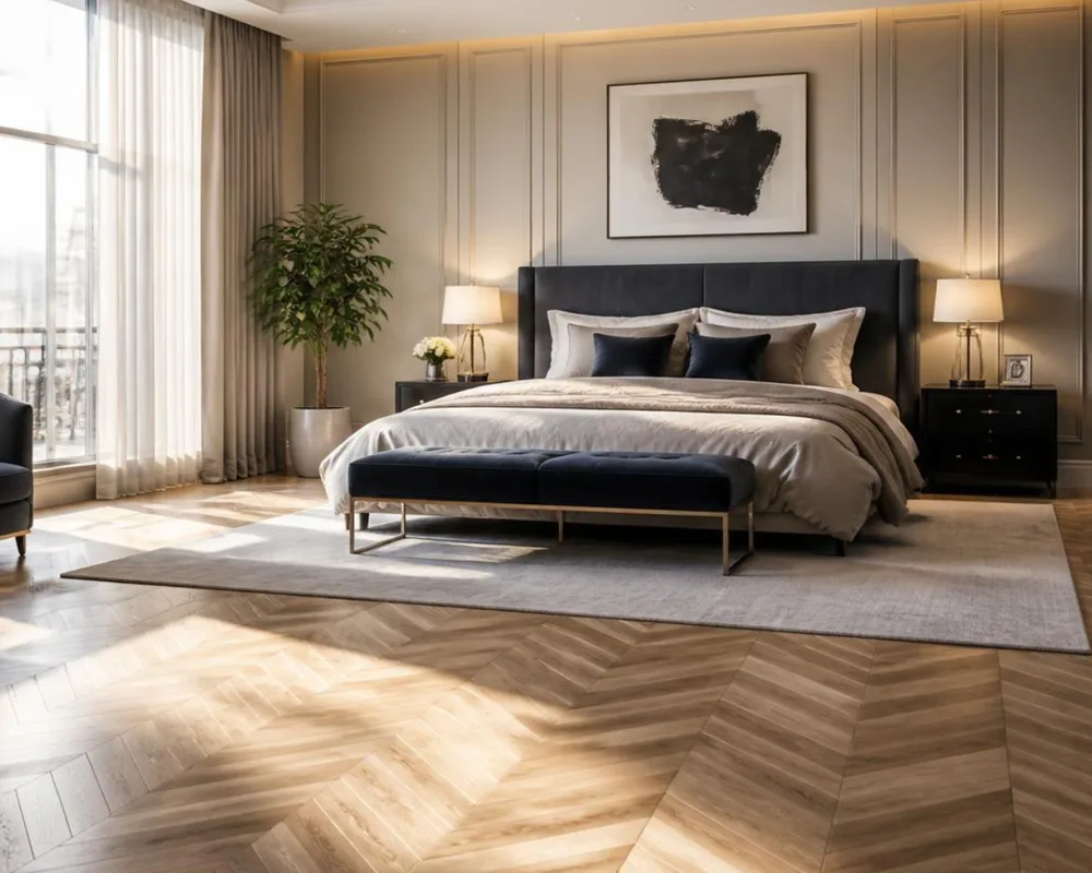 Chevron Wood Flooring in Premium Suites