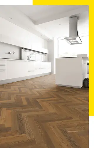 Herringbone wood flooring
