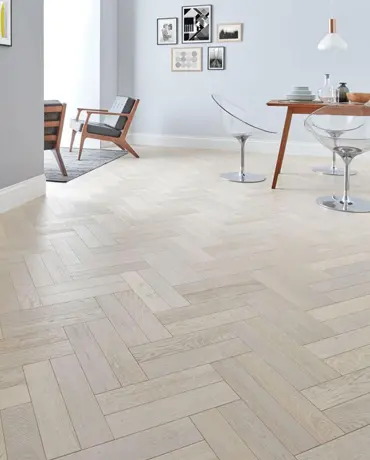 Herringbone wooden flooring