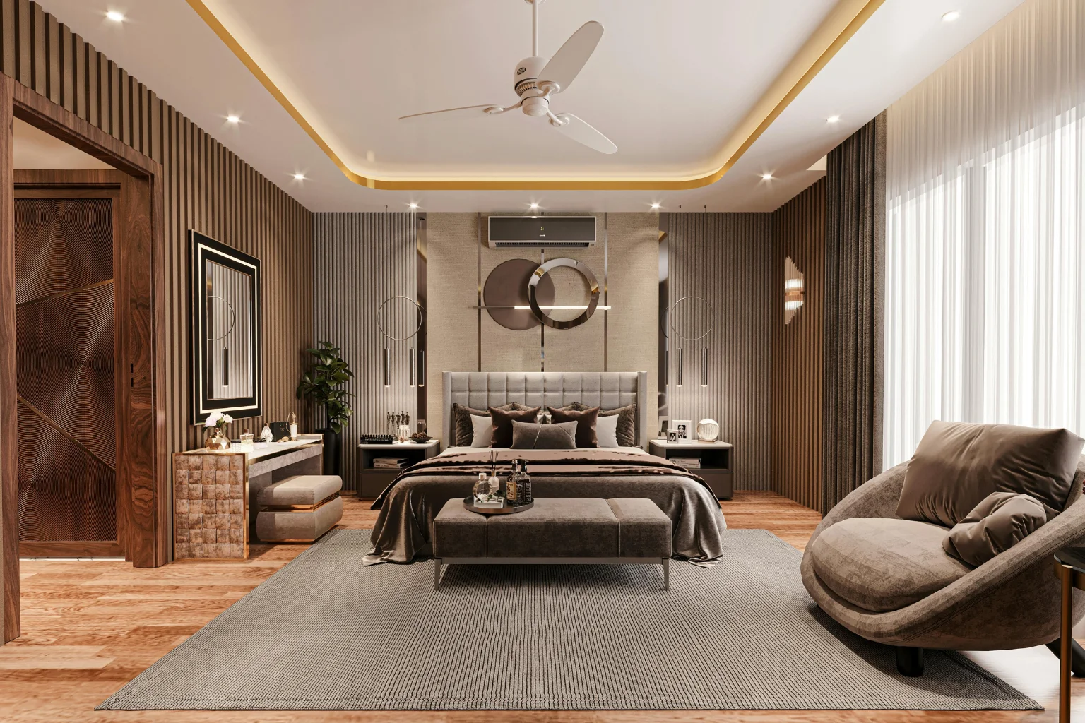 Oak Wood Floor Bedroom