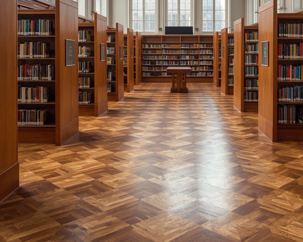 Parquet Wooden Flooring in Library